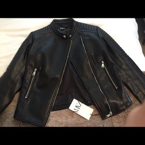 ZARA FAUX LEATHER MOTO JACKET